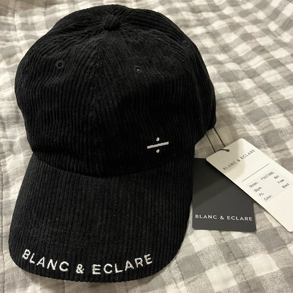 Blanc & Eclare NWT Black Corduroy Baseball Hat